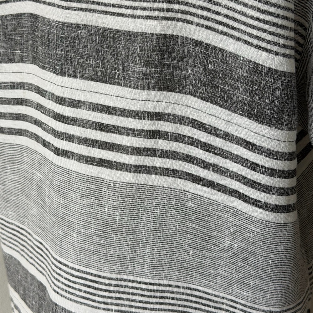 Stella Martini Coastal Linen Striped V-Neck Tunic Top Cover Up-Made in Italy-M - Picture 4 of 11